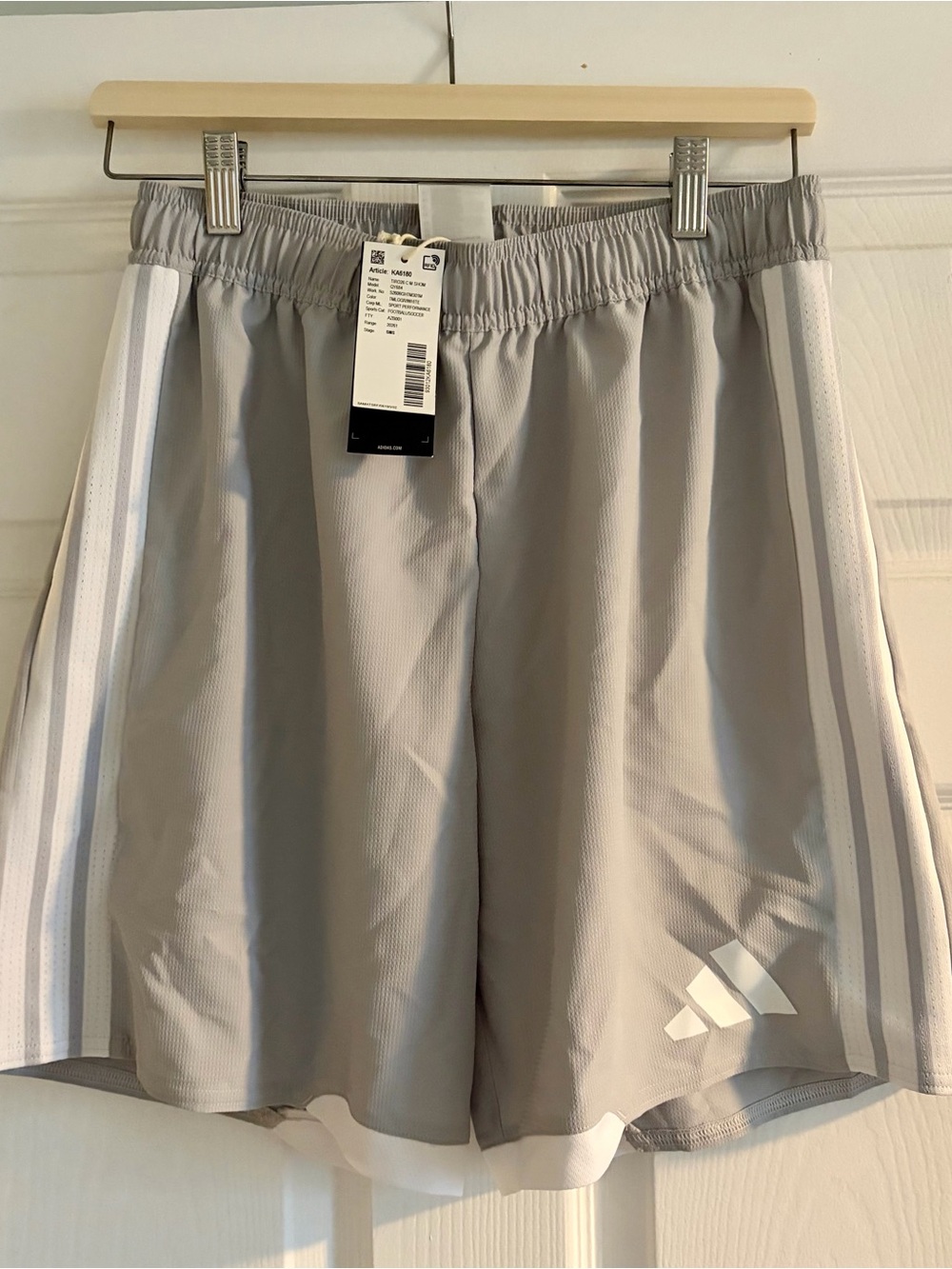 adidas Men’s Gray Athletic Shorts with White Side Stripes